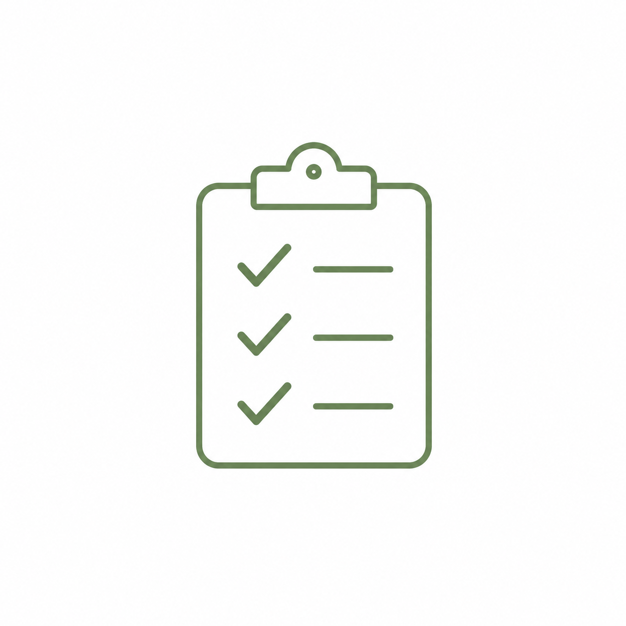 Checklisten-Symbol für die individuelle Anamnese und Bewegungsanalyse vor Beginn des Onko-Trainingsprogramms.